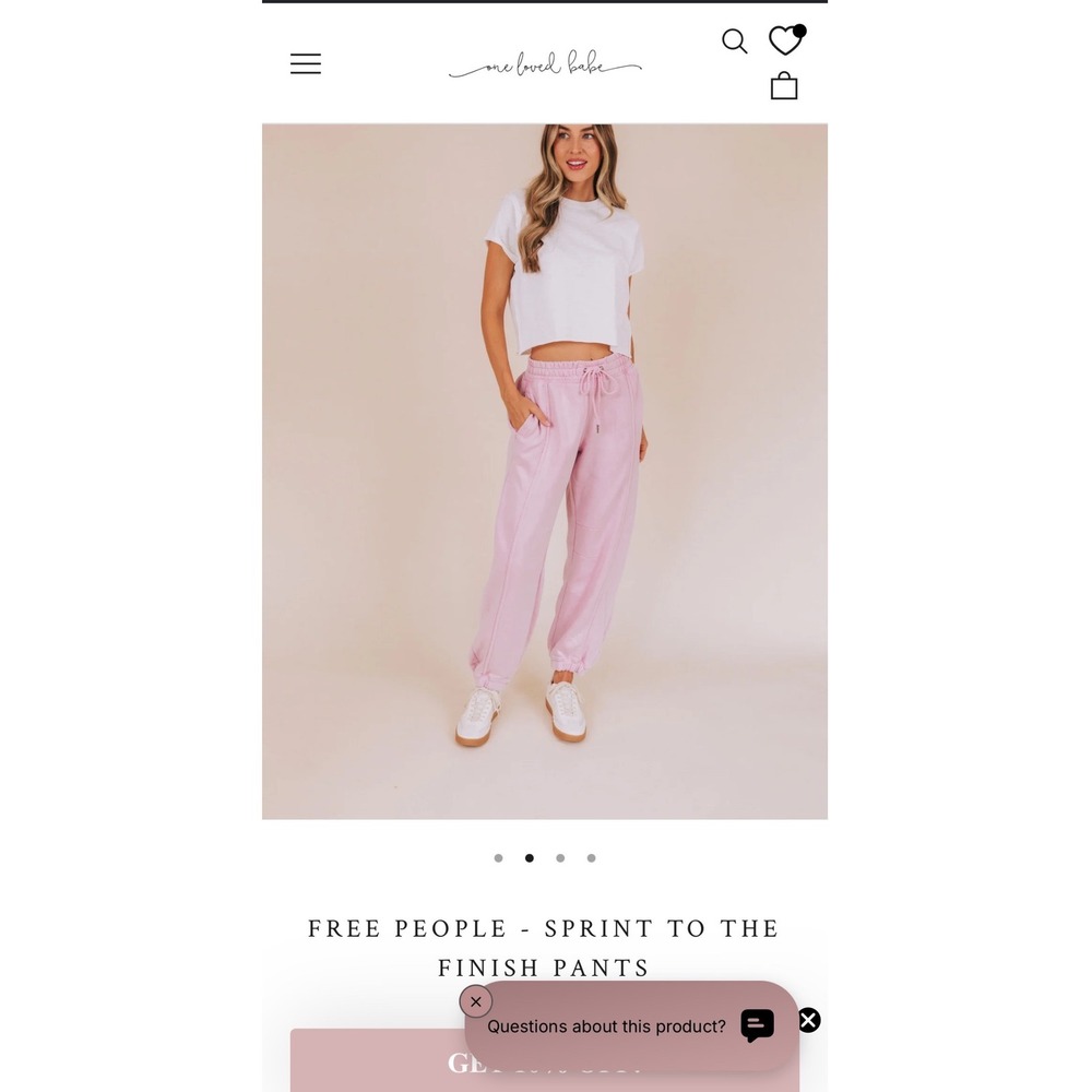 Free People FP Movement Sprint To The Finish Pink Jogger Sweatpants Womens Small - Picture 7 of 7